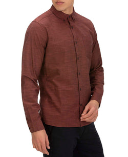 Hurley Solid Button-down Shirt Mahogany thumbnail 4