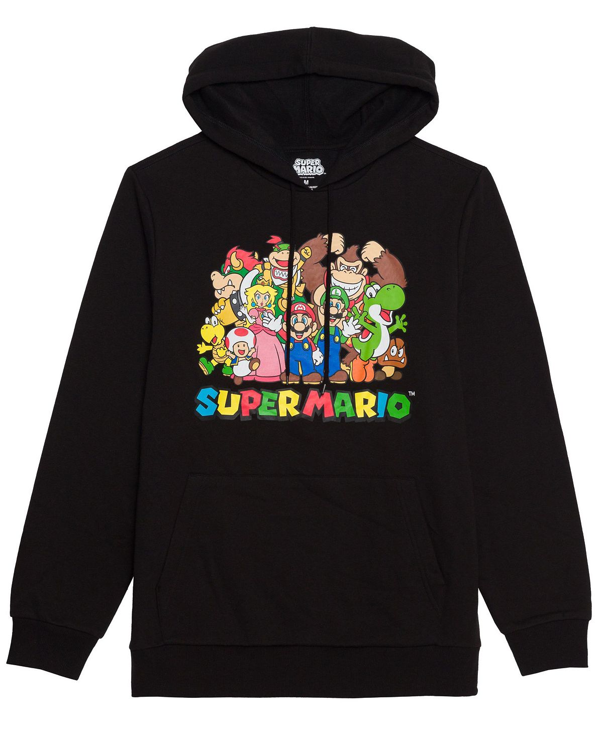 Hybrid Apparel Super Mario Group Hooded Fleece Sweatshirt Black