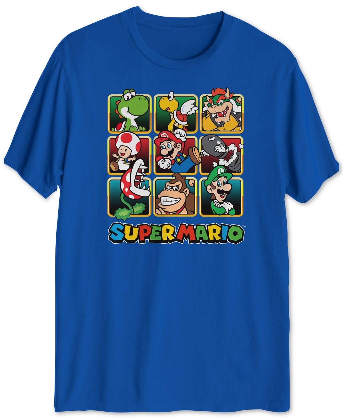 Hybrid Super Mario Golden Box Graphic T-shirt Royal