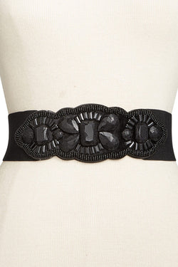 INC International Concepts Black Lace-Stone Stretch Belt thumbnail 1
