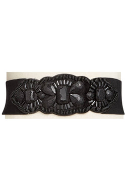 INC International Concepts Black Lace-Stone Stretch Belt thumbnail 3