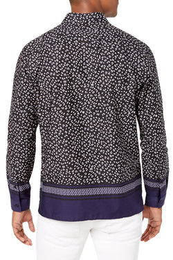 INC International Concepts Blue Combo Multi Print Shirt thumbnail 2