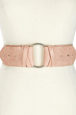 INC International Concepts Blush/Silver-Ring Stretch Belt thumbnail 1