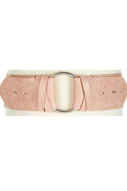 INC International Concepts Blush/Silver-Ring Stretch Belt thumbnail 2