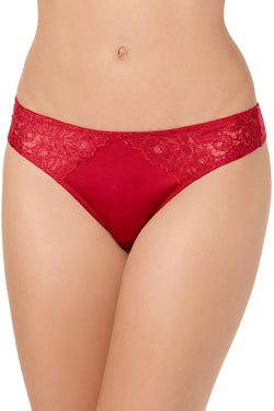 INC International Concepts Cherry Red Smooth Lace Thong thumbnail 1