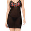 INC International Concepts Embroidered Chemise / Panty Set in Deep Black