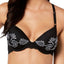 INC International Concepts Embroidered Lace Back Demi Bra in Black