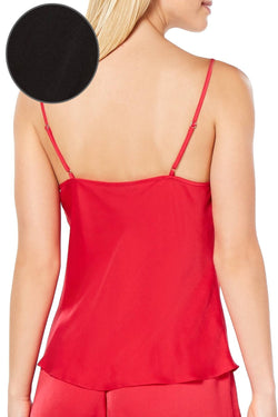 INC International Concepts Embroidered Satin Camisole in Deep Black thumbnail 2