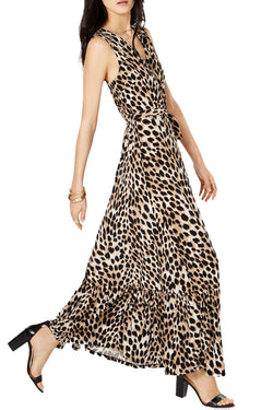 INC International Concepts Faux Wrap Maxi Dress in Leopard Print thumbnail 2