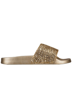INC International Concepts Gold Glitter Pool Slide Slippers thumbnail 2