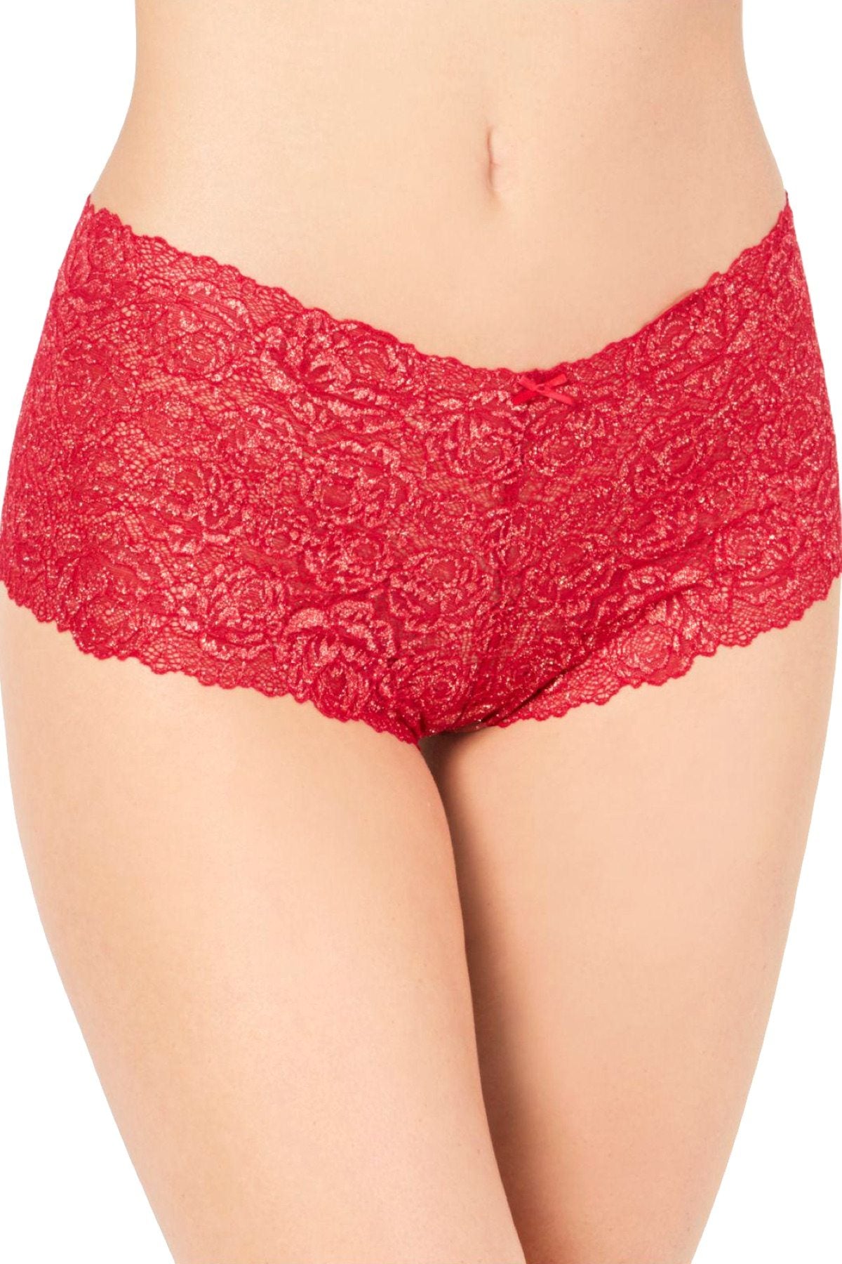 INC International Concepts Lace Boyshort in Cherry Red