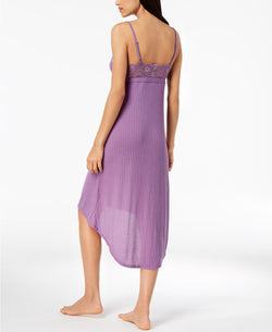 INC International Concepts Lace Neckline Ribbed Chemise in Dusty Grape thumbnail 4