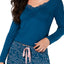 INC International Concepts Lace Trim Ruched Lounge Top in Rich Empress Teal