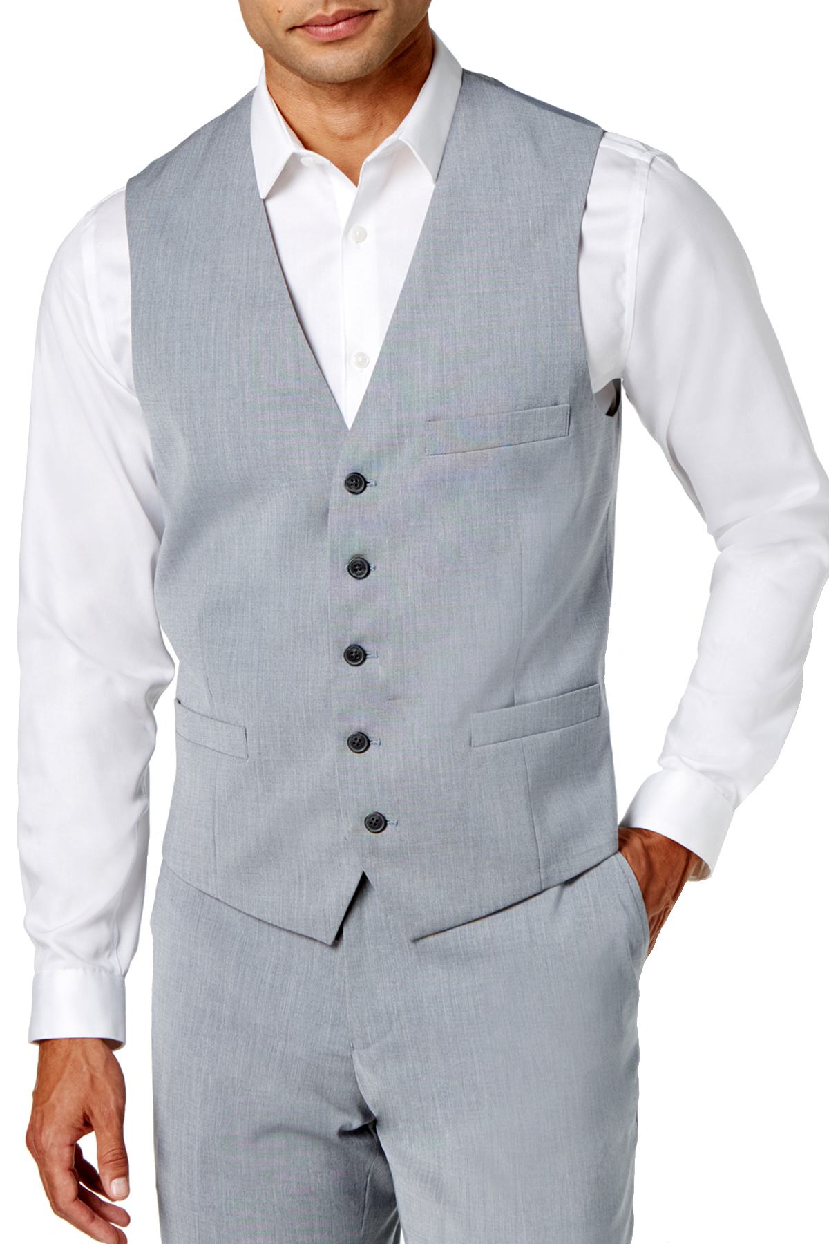 INC International Concepts Light Grey Marrone Vest