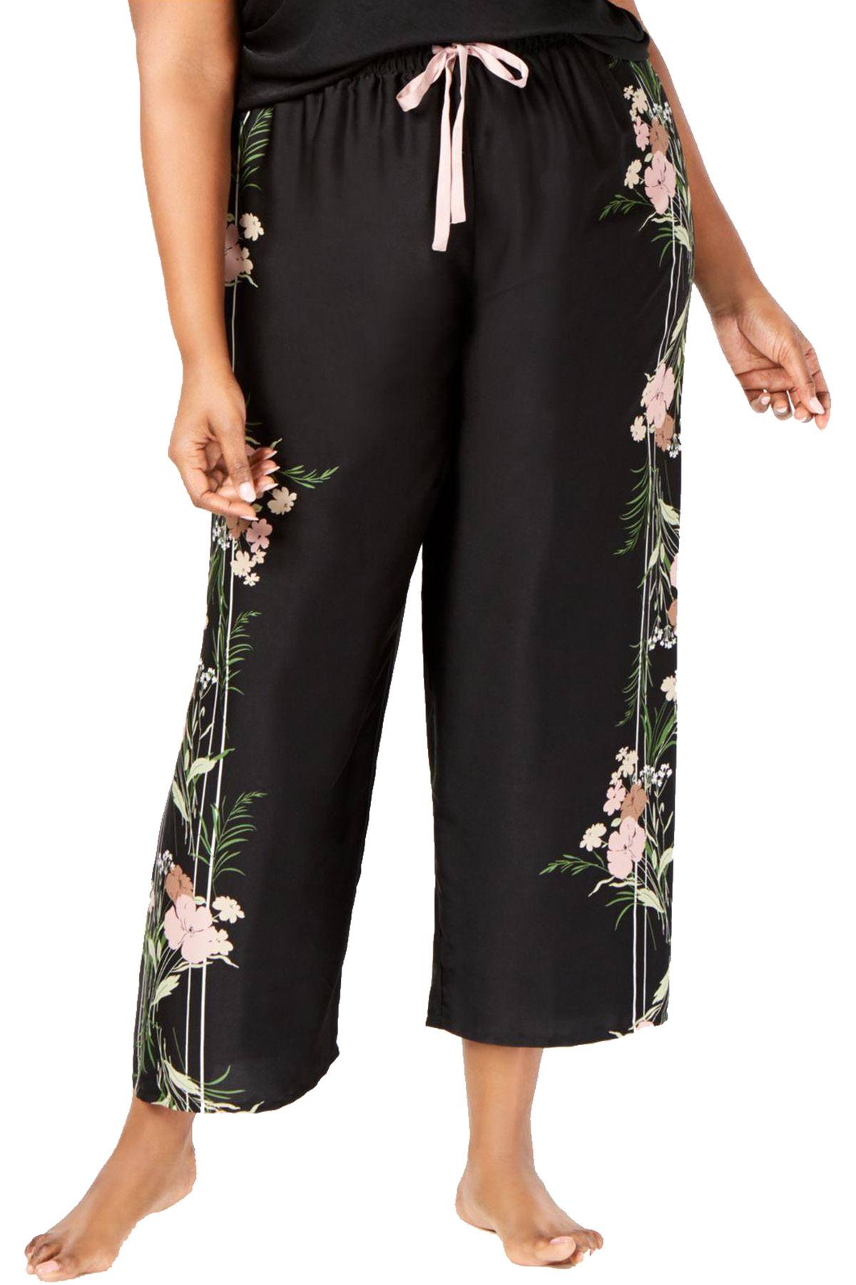 INC International Concepts PLUS Printed Pajama Pant in Spicy Floral Stripe