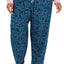 INC International Concepts PLUS Teal Floral Stamp Printed Pajama Pant