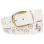 INC International Concepts Perforated Flowers Belt in White/Gold