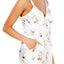 INC International Concepts Printed Contrast Trim Romper in White Spicy Floral