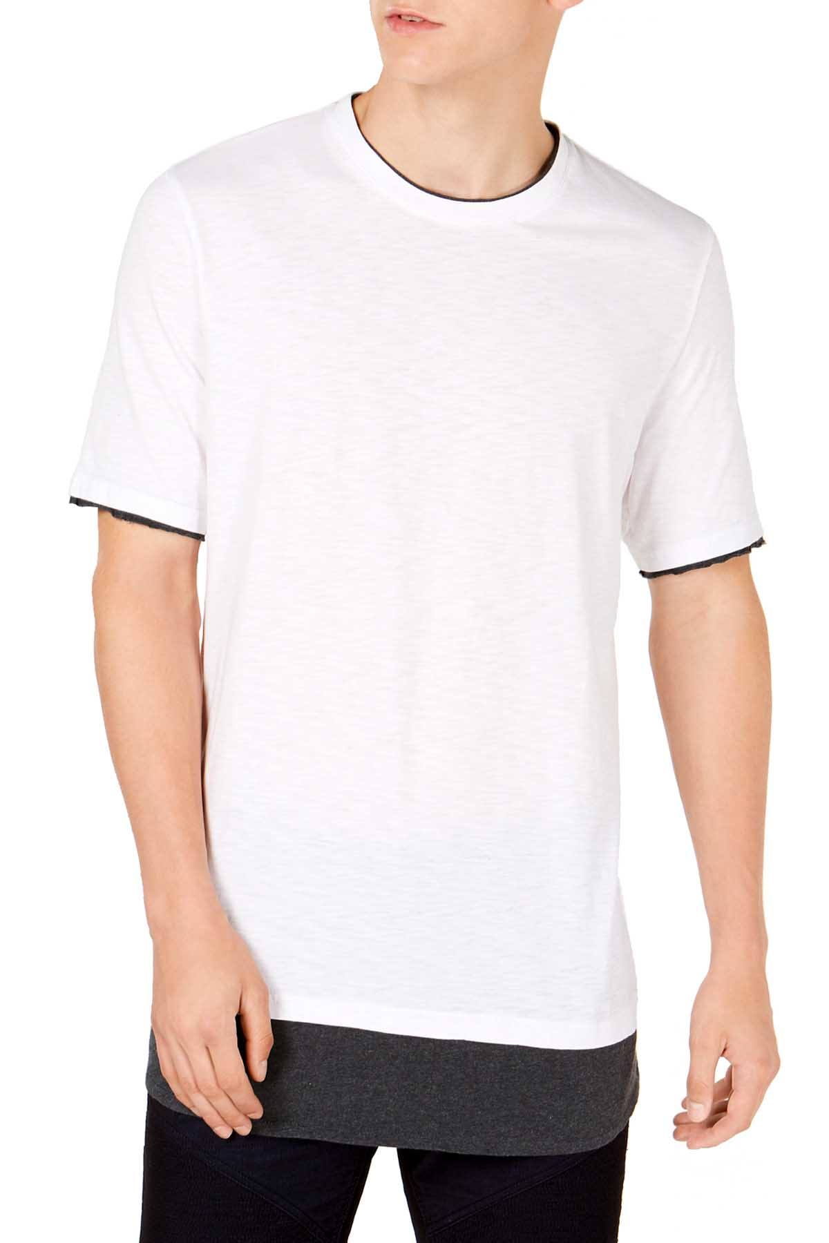 INC International Concepts Pure White Colorblocked Layered-Look T-Shirt