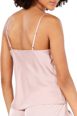 INC International Concepts Scalloped Neck Satin Camisole in Sandy Blush thumbnail 2