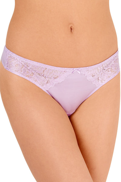 INC International Concepts Smooth Lace Thong in Fresh Iris