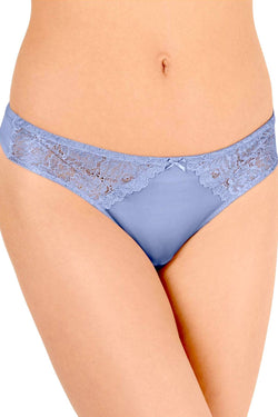 INC International Concepts Smooth Lace Thong in Yacht Blue thumbnail 1