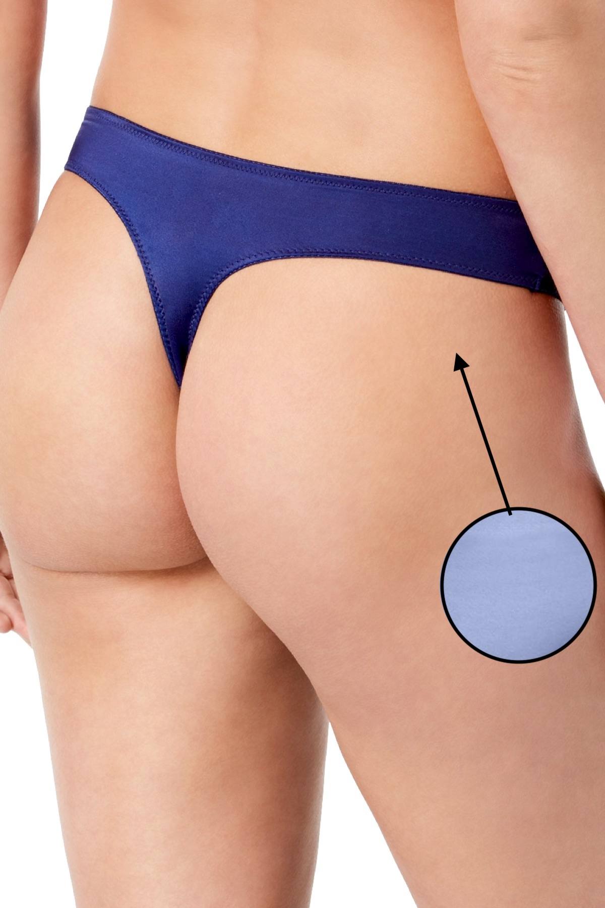 INC International Concepts Smooth Lace Thong in Yacht Blue