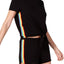 INC International Concepts Super Soft Rainbow Tie Front Top and Short Set in Black