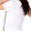 INC International Concepts Super Soft Rainbow Tie Front Top in White