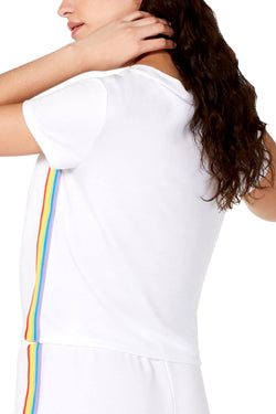 INC International Concepts Super Soft Rainbow Tie Front Top in White thumbnail 2