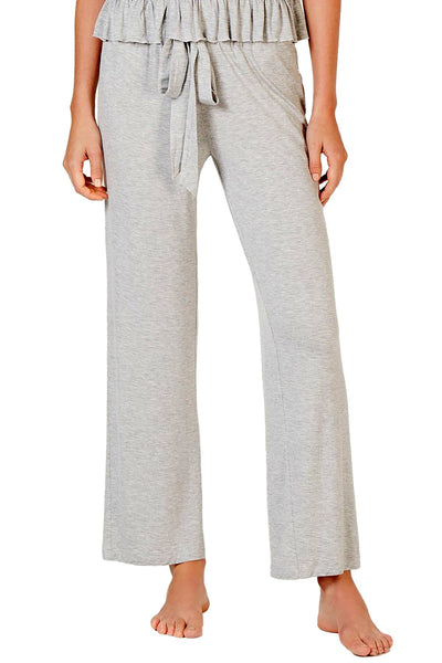 INC International Concepts Ultra Soft Knit Ruching Pajama Pant in Pearl Grey Heather