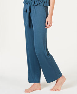INC International Concepts Ultra Soft Knit Ruching Pants in Teal Enamel thumbnail 2