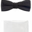 INC International Concepts White Pre-Tied Velvet Bow Tie Pocket Square Set Black