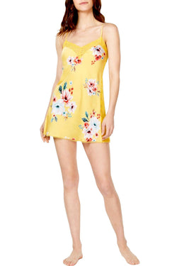 INC International Concepts Yellow Tropical Carnival Lace Trim Chemise thumbnail 2