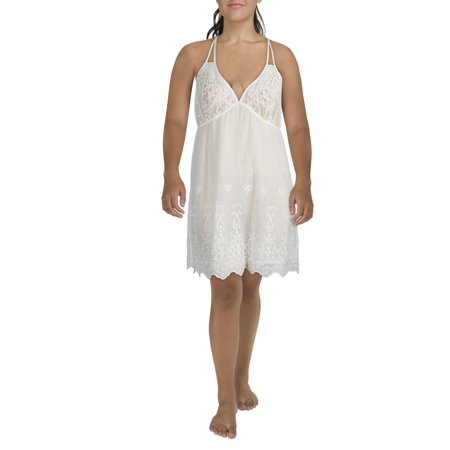 INC Womens Mesh Lace Nightgown White M