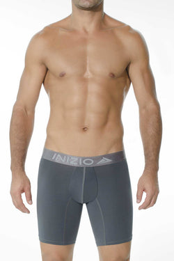 INIZIO Grey Long Microfiber Boxer Brief thumbnail 1
