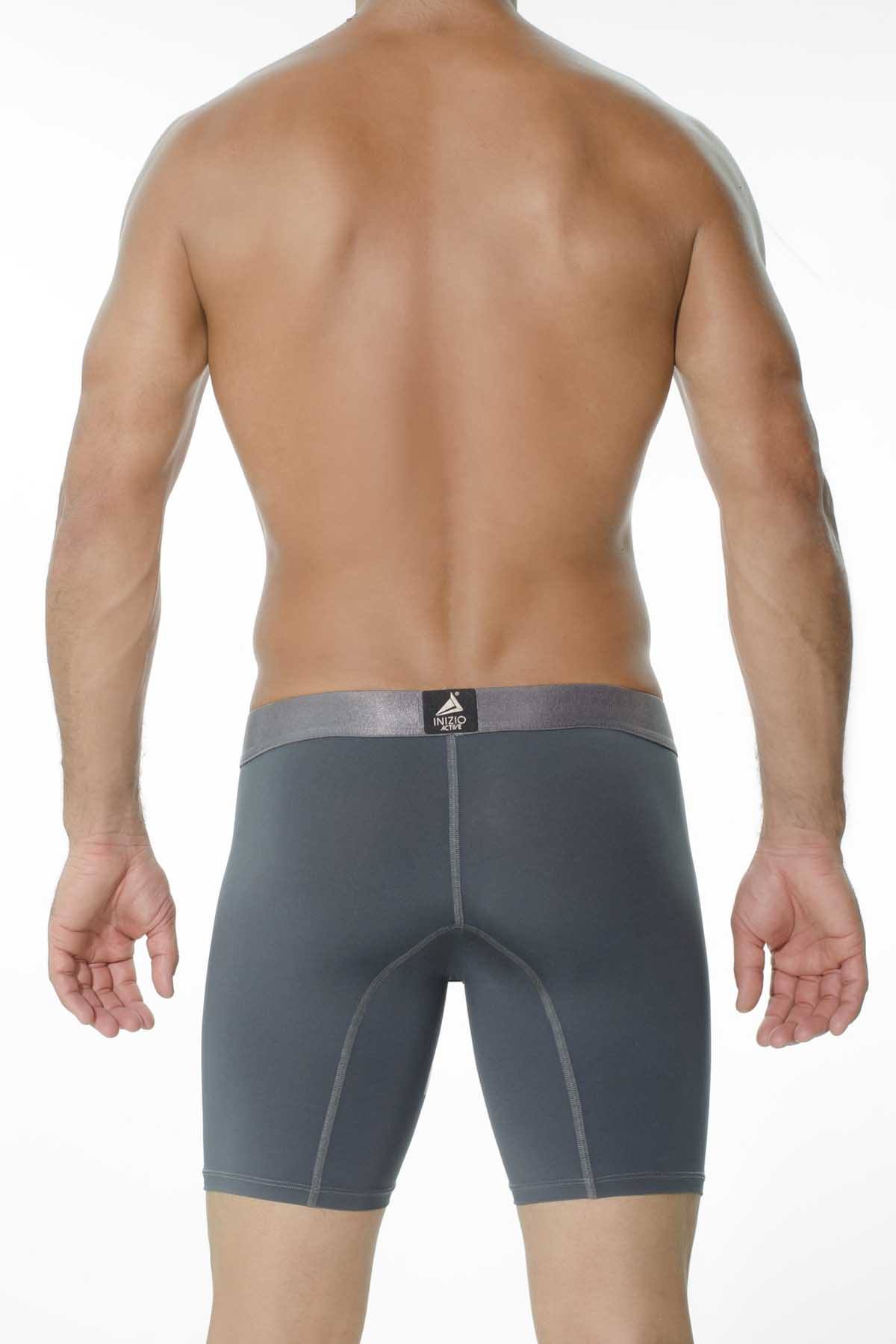 INIZIO Grey Long Microfiber Boxer Brief
