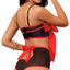 Icollection I'm Yours Satin Bow Open Cup 2pc Lingerie Set Red
