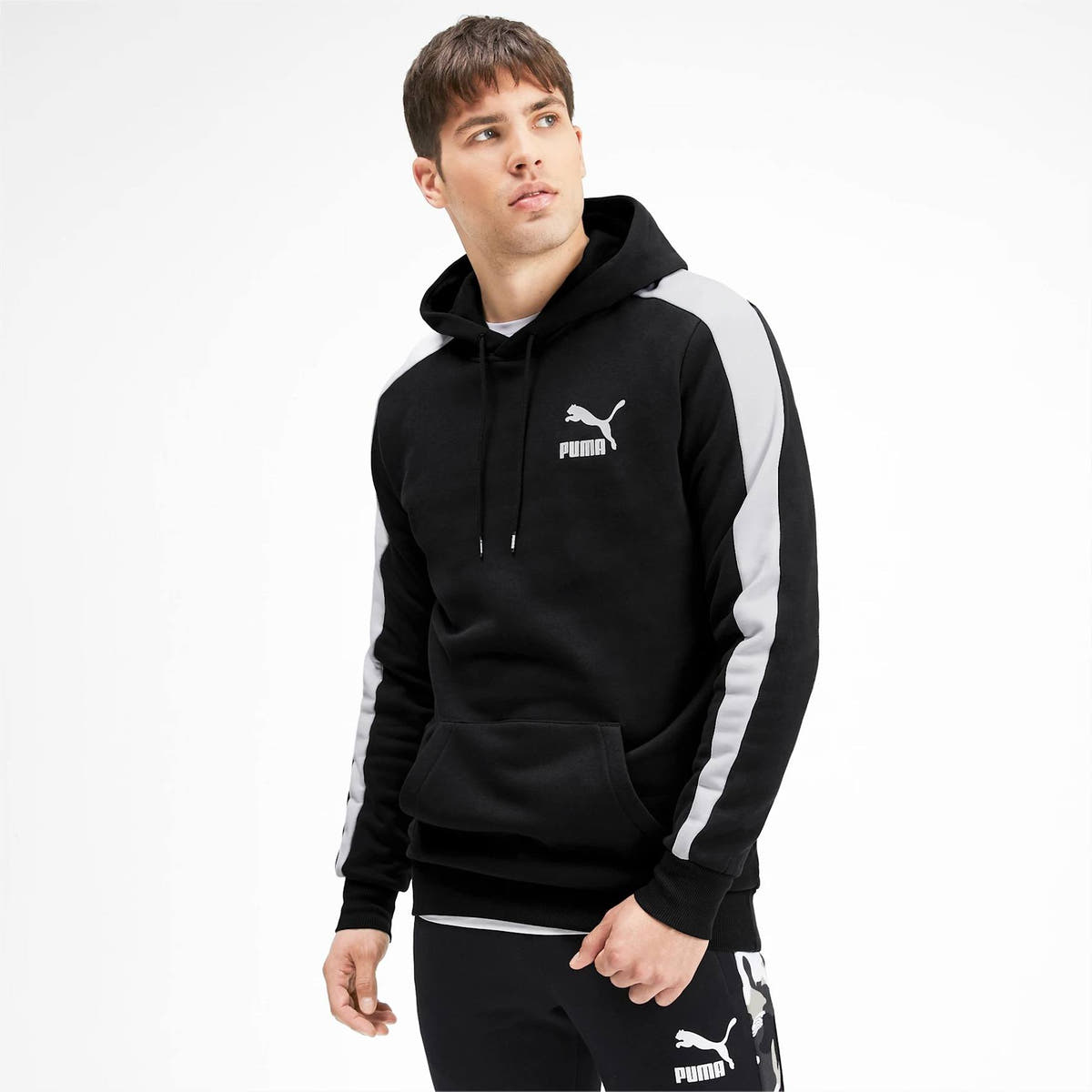 Iconic T7 Men's Fleece Hoodie puma black