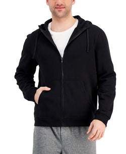 Id Ideology Regular-fit Solid Full-zip Hoodie Deep Black thumbnail 1
