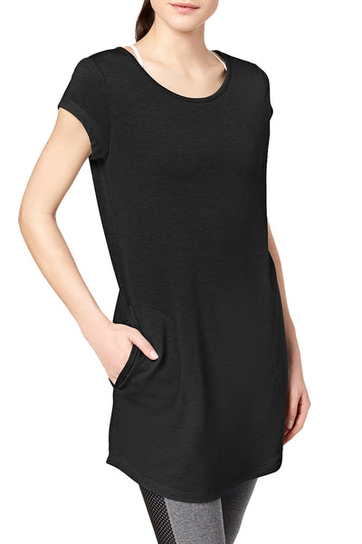 Ideology Black Noir V-Back Flattering Tunic