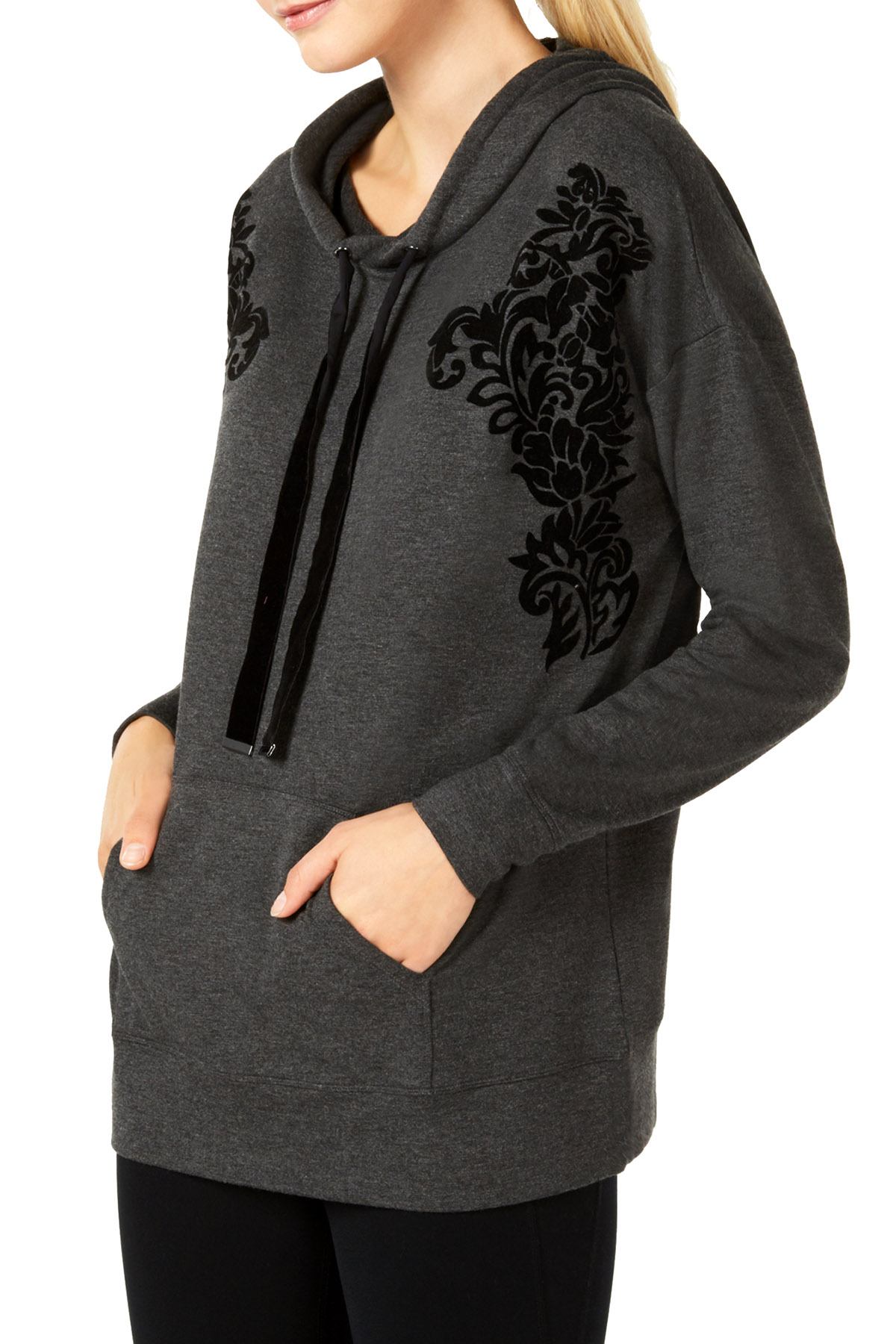 Ideology Charcoal Heather Flocked Hoodie