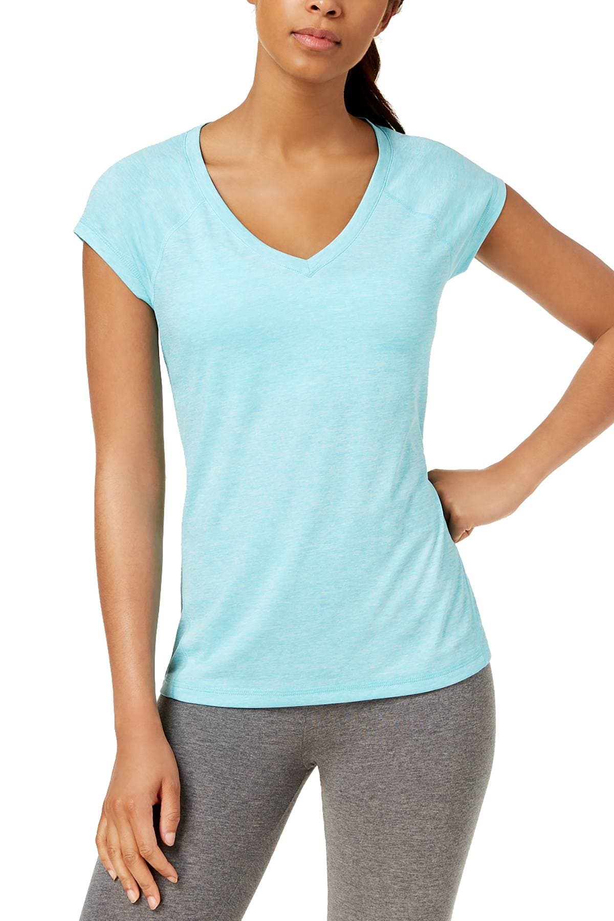 Ideology Crystal-Mist Heathered V-Neck Performance Tee