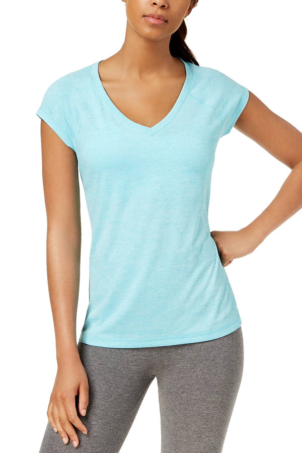 Ideology Crystal-Mist Heathered V-Neck Performance Tee