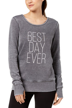 Ideology Deep-Charcoal Graphic Strappy-Back Sweatshirt thumbnail 1