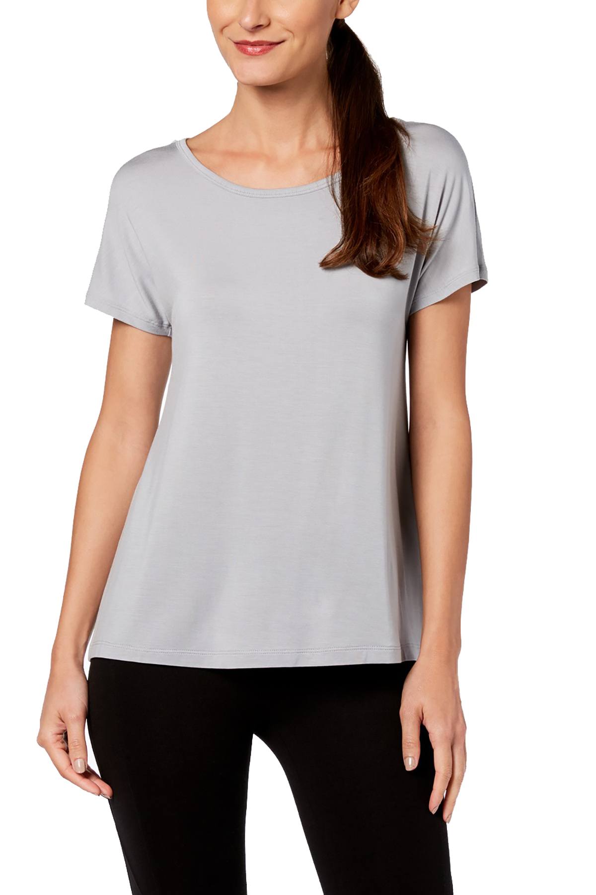 Ideology Grey-Whisper CrissCross-Back Modal Tee