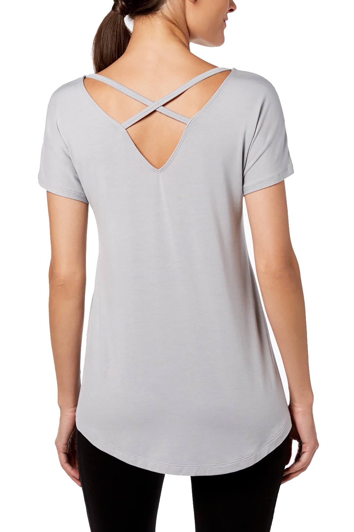 Ideology Grey-Whisper CrissCross-Back Modal Tee