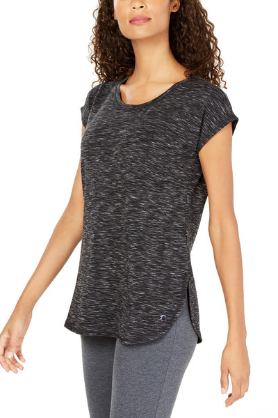Ideology Noir Essential Space-Dyed Lace-Up Back T-Shirt