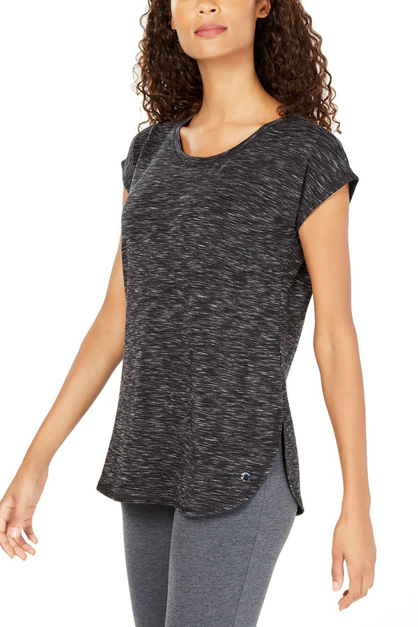 Ideology Noir Essential Space-Dyed Lace-Up Back T-Shirt