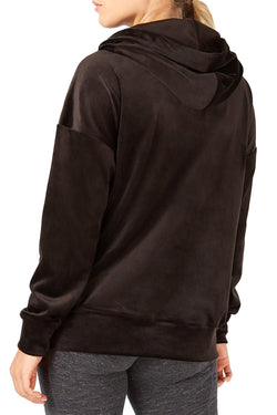 Ideology Noir Velour Drop-Shoulder Hoodie thumbnail 2